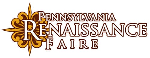 Logo of the Pennsylvania Renaissance Faire featuring ornate lettering and a floral design.