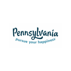 Logo for Pennsylvania with the slogan "pursue your happiness."