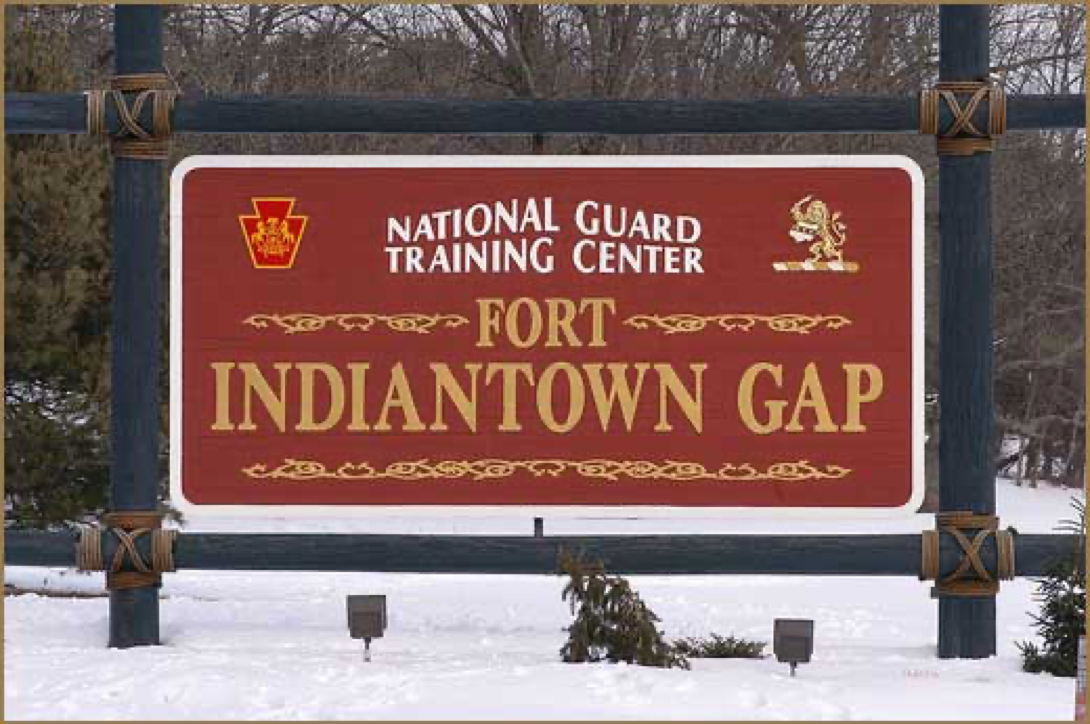 sign entering Ft. Indiantown Gap
