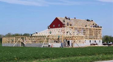 Amish Country barn raising