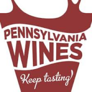 text logo, "Pennsylvania Wines, Keep Tasting"