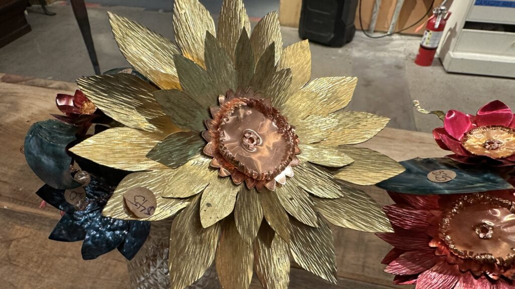 Photo of a "Forever Flower" that was forged at the Drunken Smithy