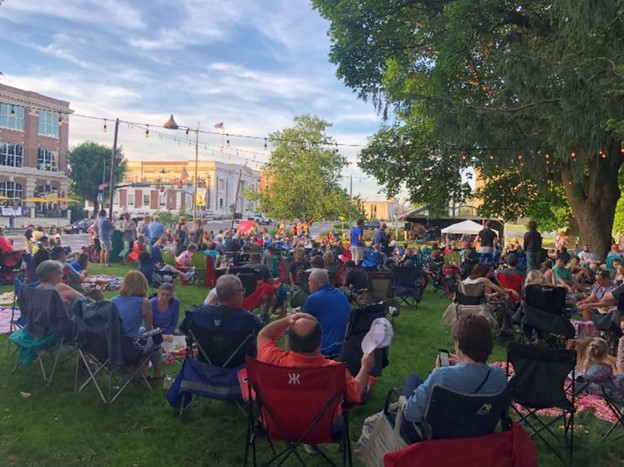 Photo of people at Music On Hershey a free summer concert program.