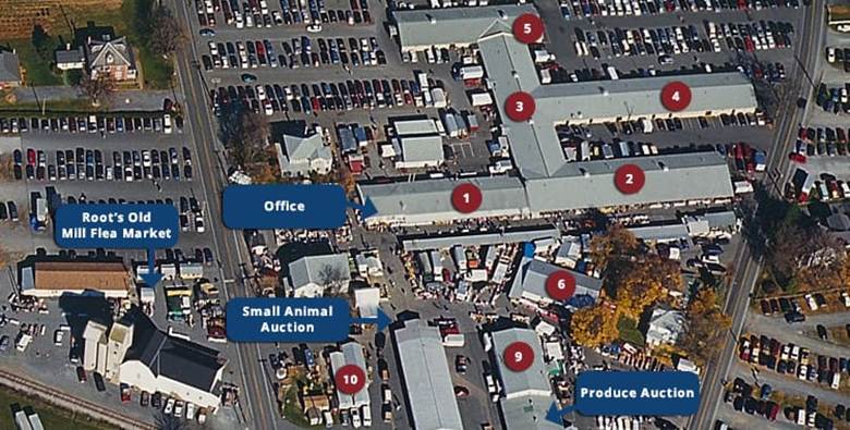 Aerial view of Roots Market.