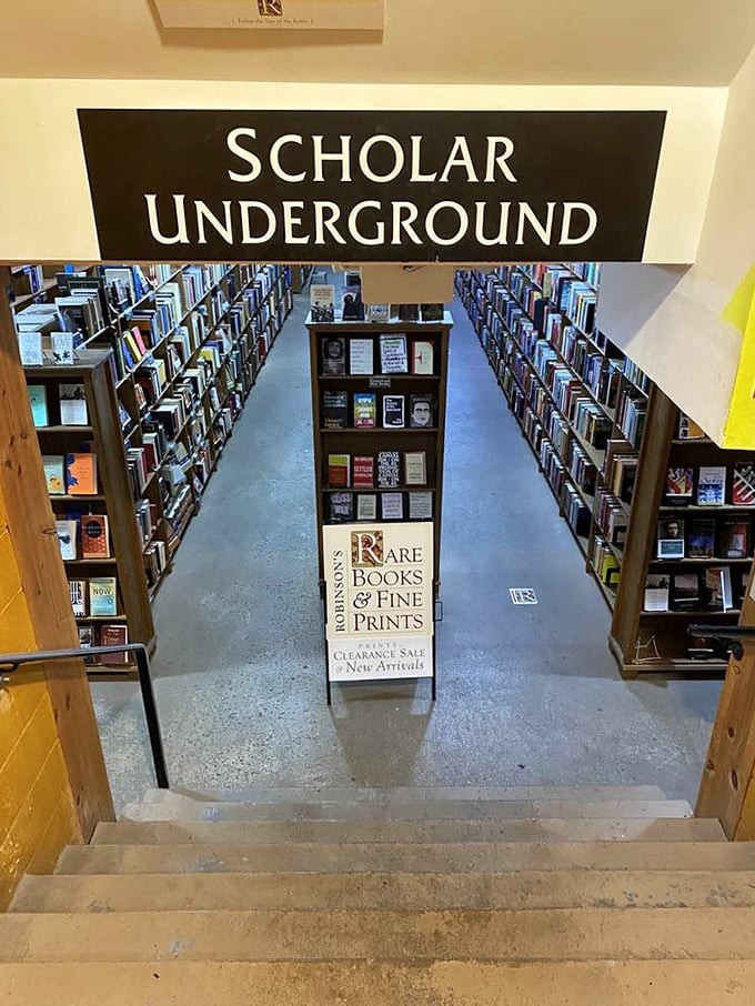 Photo of Midtown Scholars Bookstore underground section.