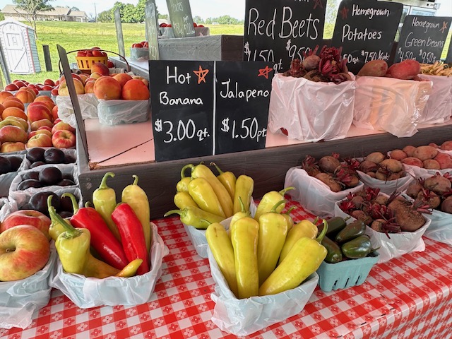 Assorted produce for sale at Weavers Produce in Annville PA.